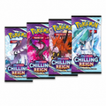 Pokémon Chilling Reign single sealed booster pack trading cards with alternate art and ultra rare Pokémon chase cards
