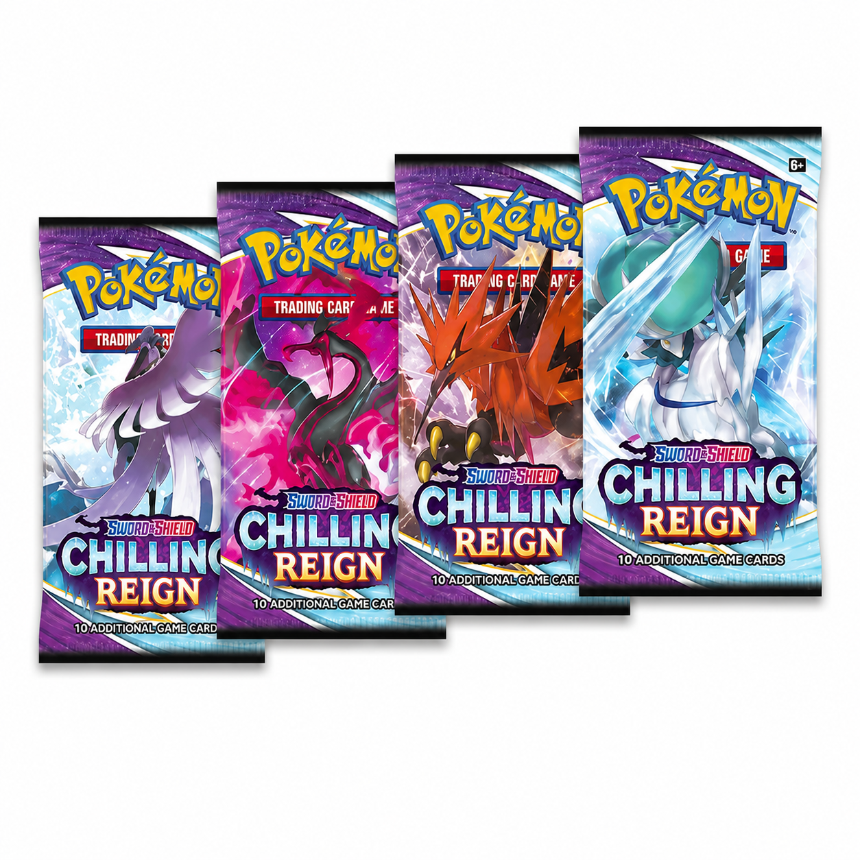 Pokémon Chilling Reign single sealed booster pack trading cards with alternate art and ultra rare Pokémon chase cards