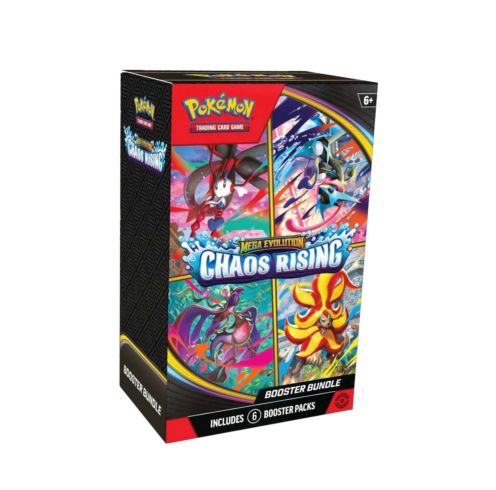 Pokémon Chaos Rising booster bundle with sealed Pokémon TCG booster packs and collectible rare chase cards for collectors and players