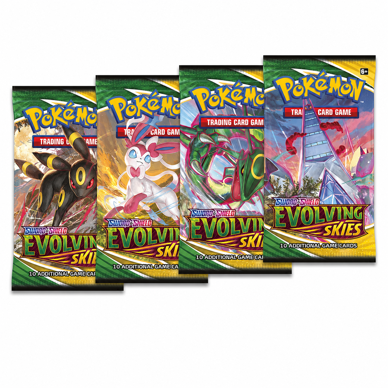 Pokémon Evolving Skies booster pack featuring the sought-after Moonbreon Umbreon VMAX alternate art chase card